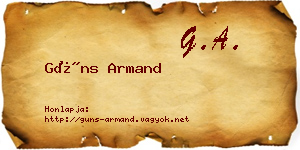 Güns Armand névjegykártya